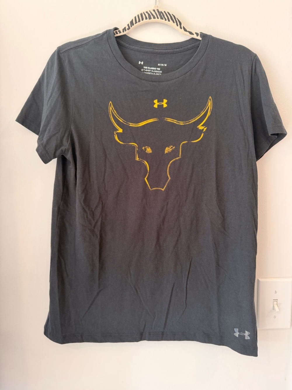 Under Armour Black Tee with Yellow Logo Accent